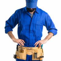 Plumber looking down