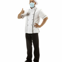 Cooker, chef, baker in uniform isolated on white background, gourmet.